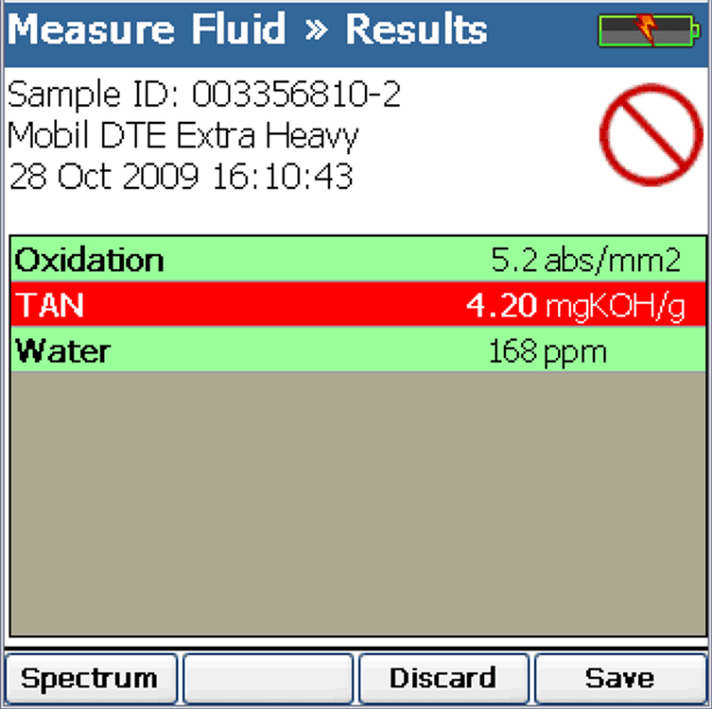 Отчет анализа масла FluidScan Mobil DTE Extra Heavy